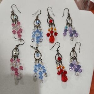 Vibrant Crystal Chandelier Earrings Set(4)